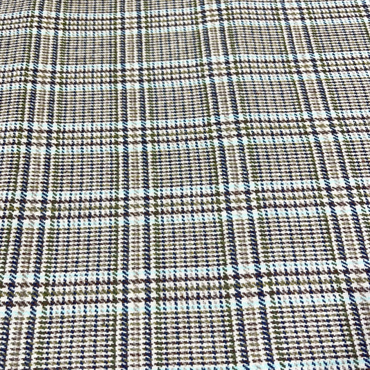 Windowpane Check Italian Wool Blend Fabric – Premium Coat, Jacket, Dress & Costume Material – 58" Wide By The Meter