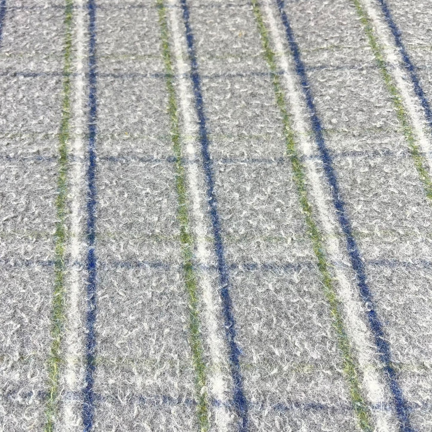 Grey & Olive Striped Check Italian Wool Blend Fabric – Premium Coat, Jacket, Dress & Costume Material – 58" Wide By The Meter