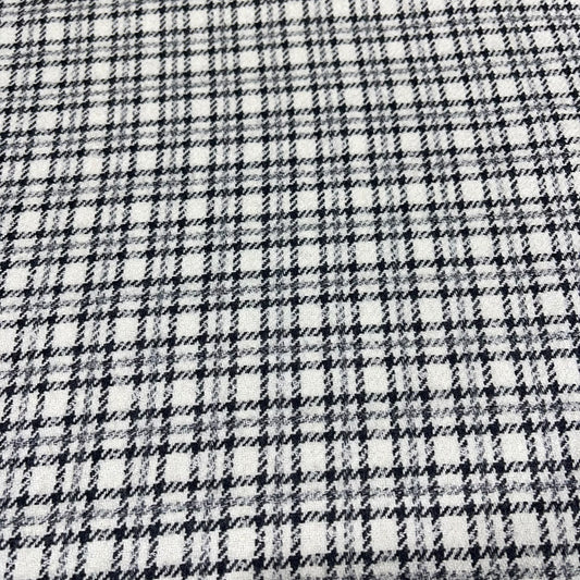Black & White Classic Plaid Italian Wool Blend Fabric – Premium Coat, Jacket, Dress & Costume Material – 58" Wide By The Meter