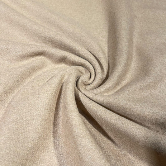 Plain Warm Beige Italian Wool Blend Fabric – Premium Coat, Jacket, Dress & Costume Material – 58" Wide By The Meter