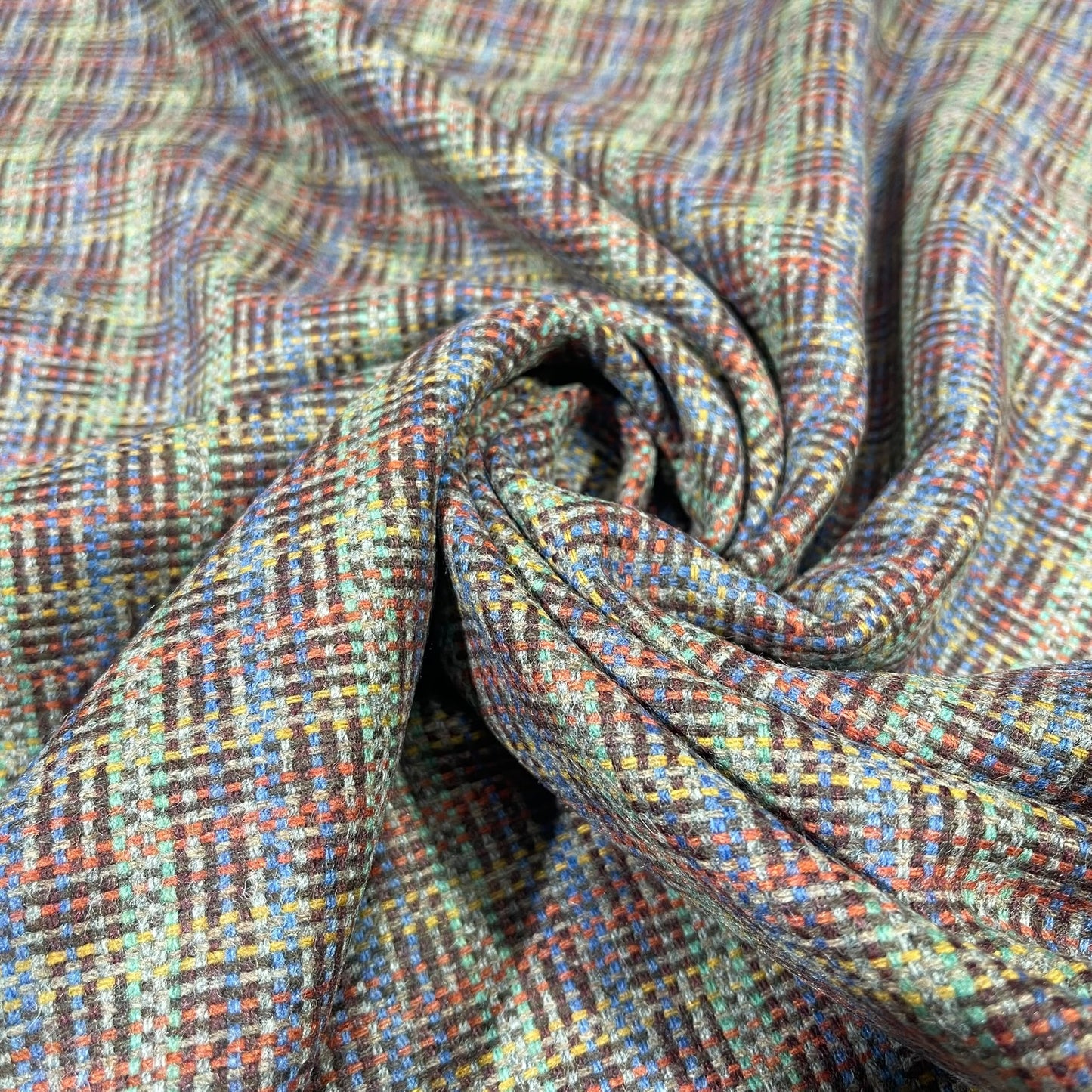 Multicolour Plaid Italian Wool Blend Fabric – Premium Coat, Jacket, Dress & Costume Material – 58" Wide By The Meter