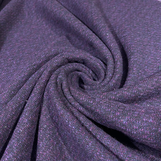 Heathered Aubergine Italian Wool Blend Fabric – Premium Coat, Jacket, Dress & Costume Material – 58" Wide By The Meter