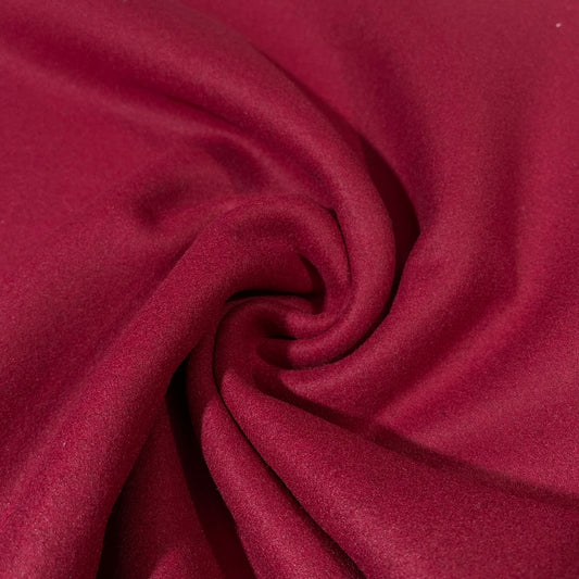Plain Raspberry Red Italian Wool Blend Fabric – Premium Coat, Jacket, Dress & Costume Material – 58" Wide By The Meter