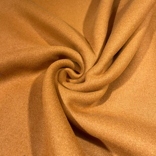 Plain Burnt Orange Italian Wool Blend Fabric – Premium Coat, Jacket, Dress & Costume Material – 58" Wide By The Meter