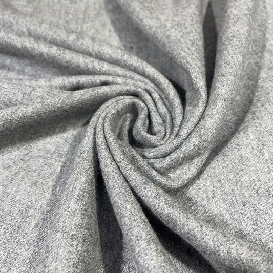 Silver 100% Wool Flannel Italian Blend Fabric – Premium Coat, Jacket, Dress & Costume Material – 58" Wide By The Meter