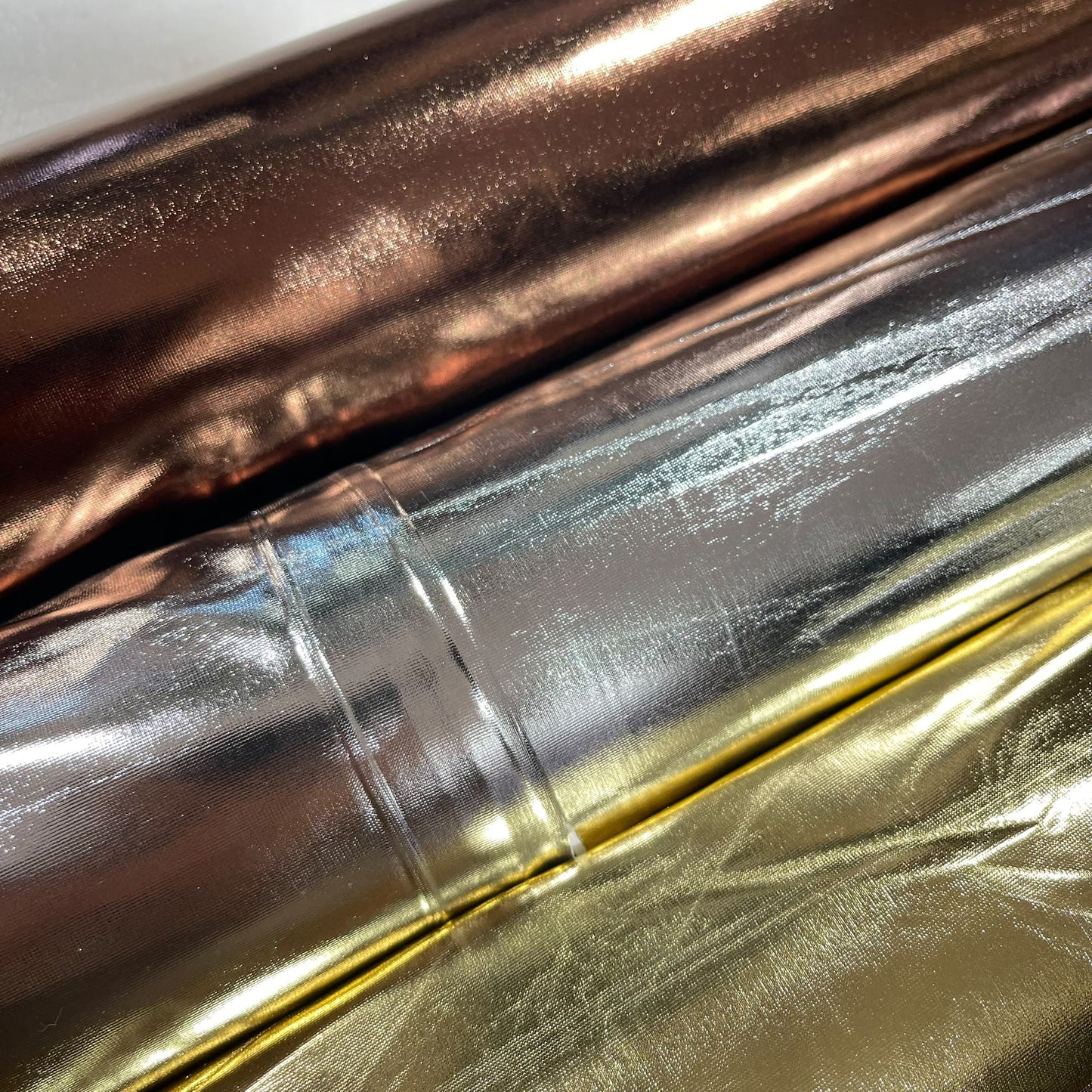 Copper Stretchy Metallic Look Foil Jersey Dance & Costume Fabric 58" Wide By The Meter