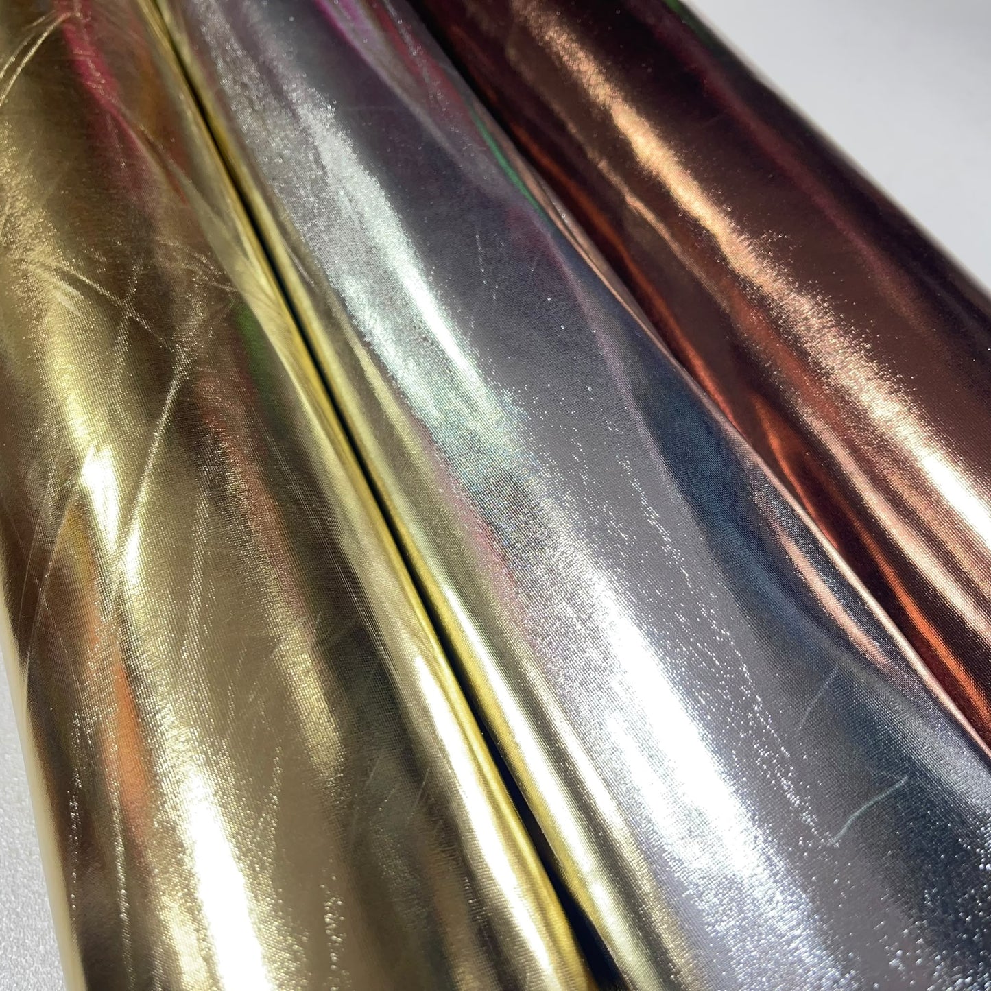 Copper Stretchy Metallic Look Foil Jersey Dance & Costume Fabric 58" Wide By The Meter