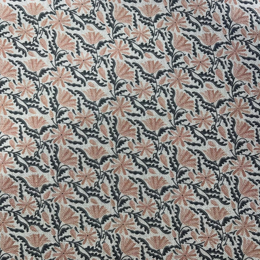 Petunia Blush Cotton Rich Linen Look Printed Panama Craft & Home Décor Fabric 55" Wide By The Meter