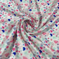 Multicolour Ditsy Hearts Print Crepe Fabric 58" Wide Dressmaking Draping Craft Material Per Meter