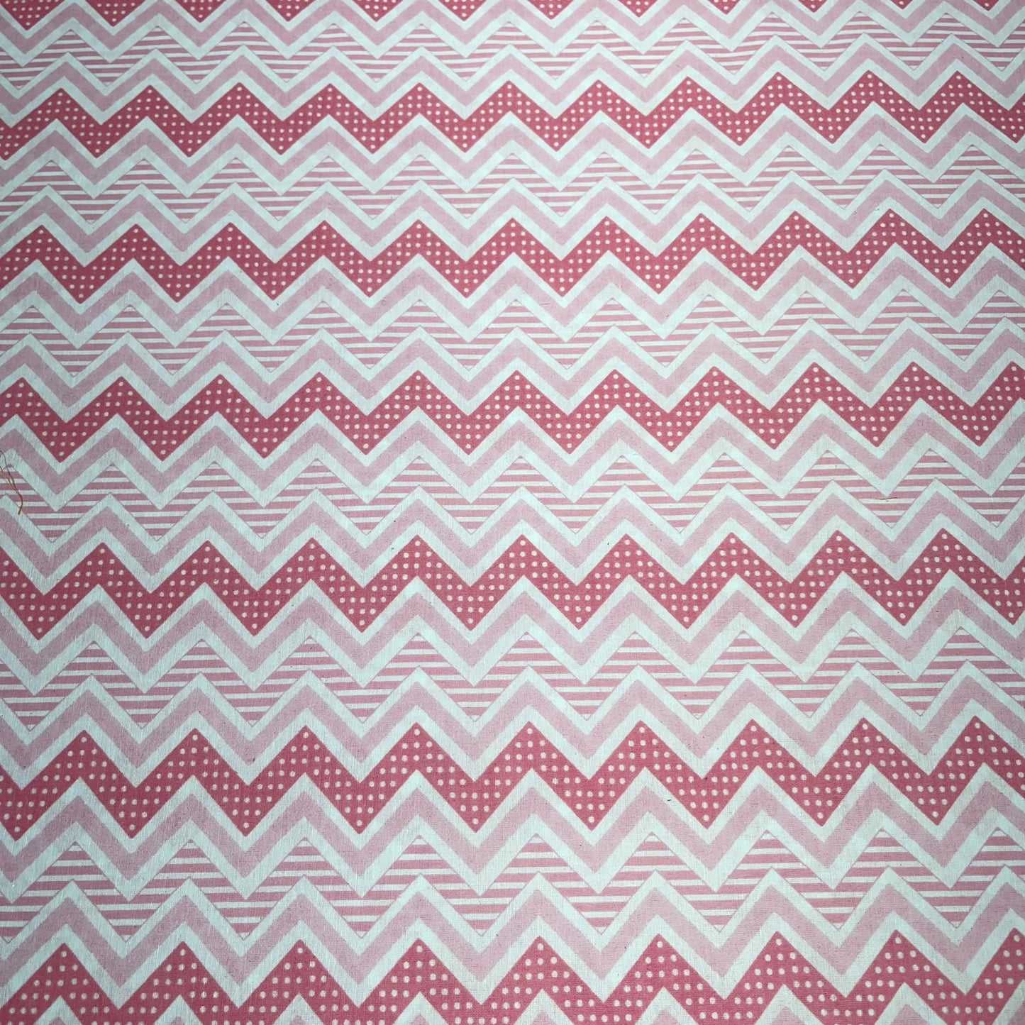 Pink Chevron Floral Polycotton Fabric 240cm Wide Sheeting Bedding Quilting Material Per Meter