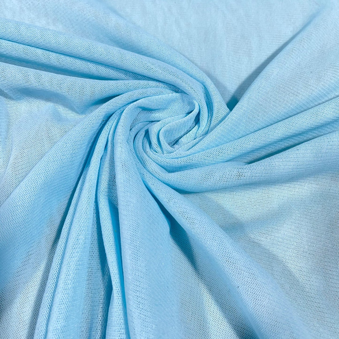 Baby Blue Power Mesh Stretch Net Fabric Sheer Dressmaking Costume Craft Material 58" Wide By The Meter