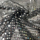 Silver Black 3mm Sequin Nylon Jersey Fabric – 44″ Wide Dress Craft Costume Decor Material By The Meter