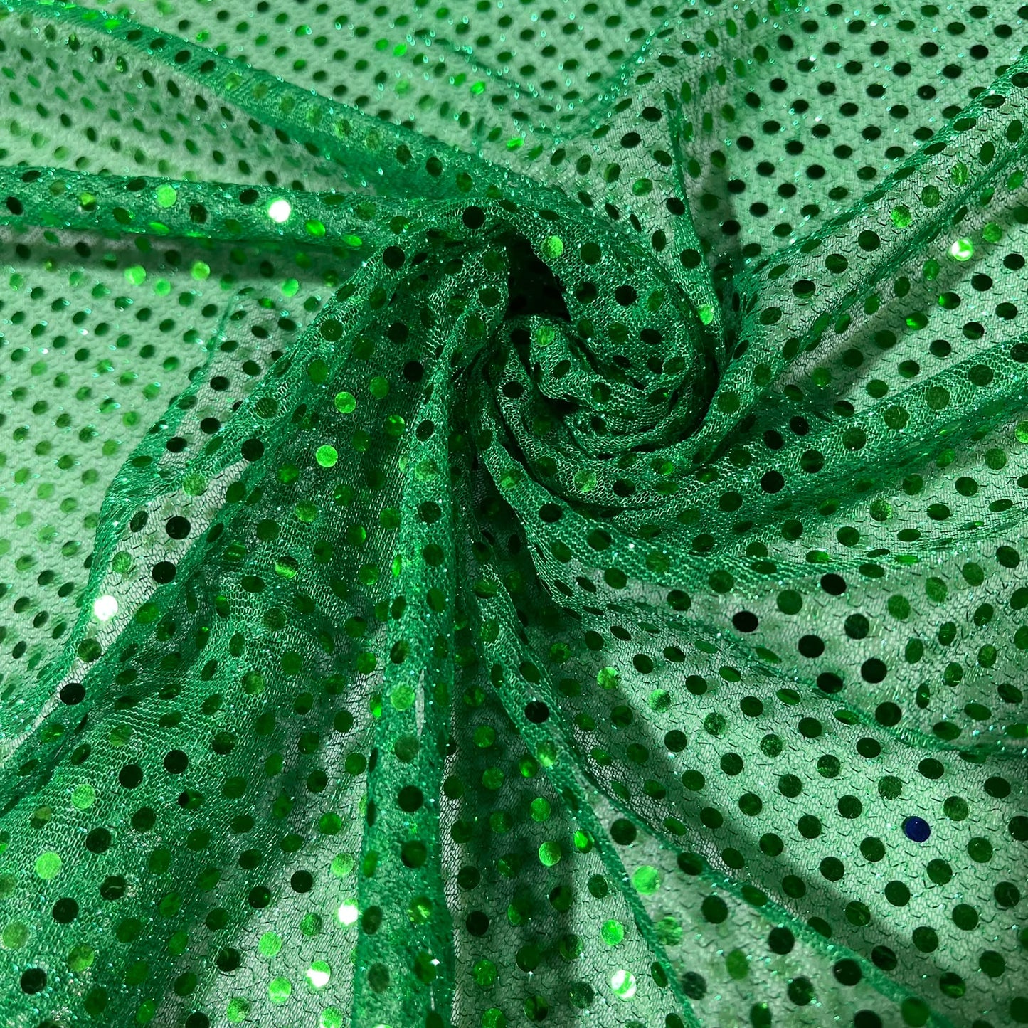 Emerald Green 1mm Sequin Nylon Jersey Fabric – 44″ Wide Dress Craft Costume Decor Material By The Meter