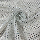 Silver 1mm Sequin Nylon Jersey Fabric – 44″ Wide Dress Craft Costume Decor Material By The Meter