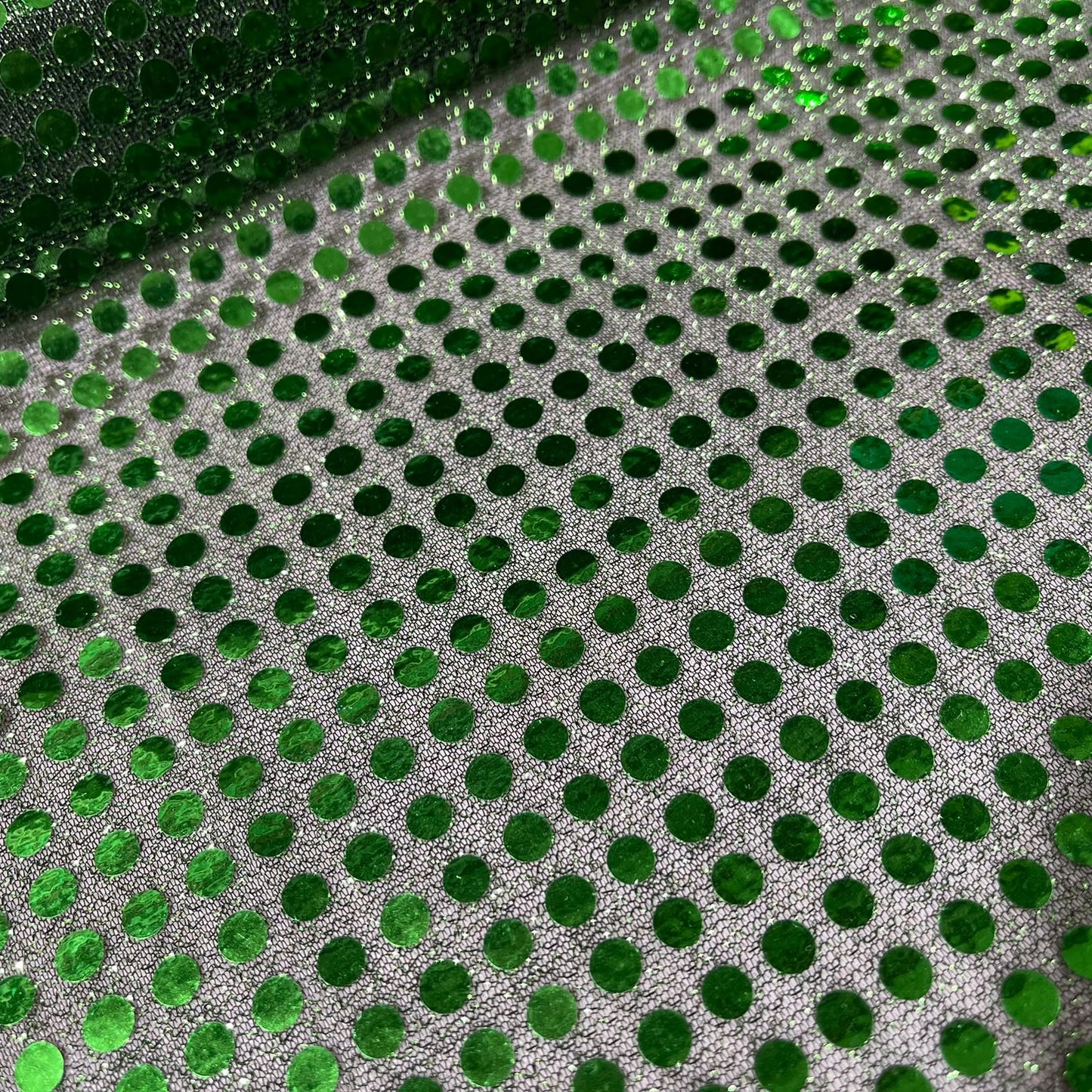 Emerald Green 3mm Sequin Nylon Jersey Fabric – 44″ Wide Dress Craft Costume Decor Material By The Meter