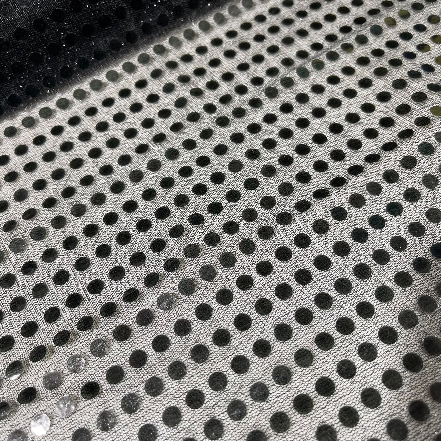 Black Metallic 3mm Sequin Nylon Jersey Fabric – 44″ Wide Dress Craft Costume Decor Material By The Meter