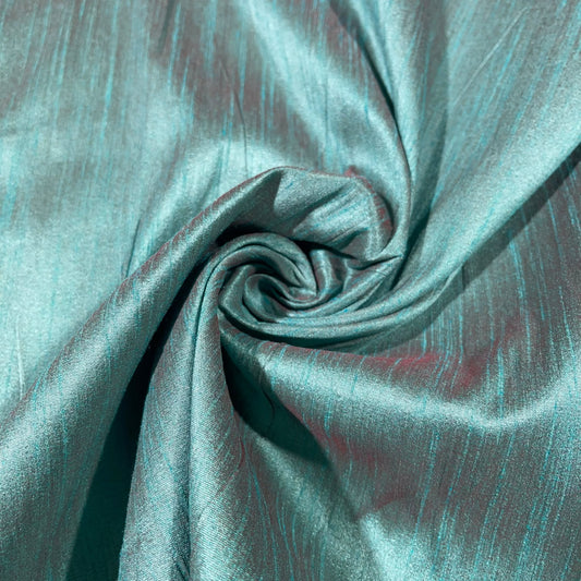 Seafoam Green Raw Silk Faux Dupion 100% Polyester Upholstery Fabric Bridal Material 44" By The Meter