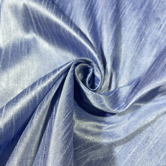 Powder Blue Raw Silk Faux Dupion 100% Polyester Upholstery Fabric Bridal Material 44" By The Meter
