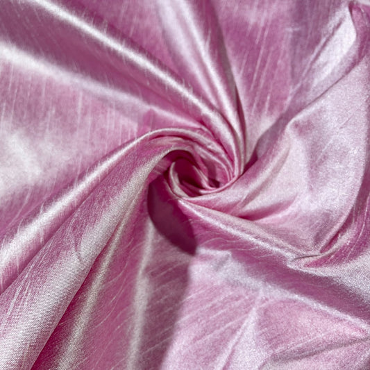 Dusty Rose Pink Raw Silk Faux Dupion 100% Polyester Upholstery Fabric Bridal Material 44" By The Meter