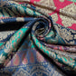 Multicolour - Antique Gold Floral Jacquard Ornamental Banarasi Brocade Bridal, Dressmaking, Costume Fabric 44" Wide By The Meter