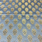 Silver Grey Royal Emblem Banarasi Brocade Bridal, Dressmaking, Costume Fabric 44" Wide By The Meter
