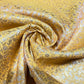 Yellow Gold Paisley Floral Banarasi Brocade Bridal, Dressmaking, Costume Fabric 44" Wide By The Meter