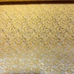 Yellow Gold Paisley Floral Banarasi Brocade Bridal, Dressmaking, Costume Fabric 44" Wide By The Meter
