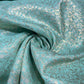 Mint Paisley Floral Banarasi Brocade Bridal, Dressmaking, Costume Fabric 44" Wide By The Meter