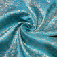 Turquoise Paisley Floral Banarasi Brocade Bridal, Dressmaking, Costume Fabric 44" Wide By The Meter