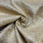 Gold Paisley Floral Banarasi Brocade Bridal, Dressmaking, Costume Fabric 44" Wide By The Meter