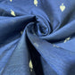 Navy Blue Ace of Spades Print Raw Silk Dupion Dressmaking Craft Fabric 44" Wide By The Meter