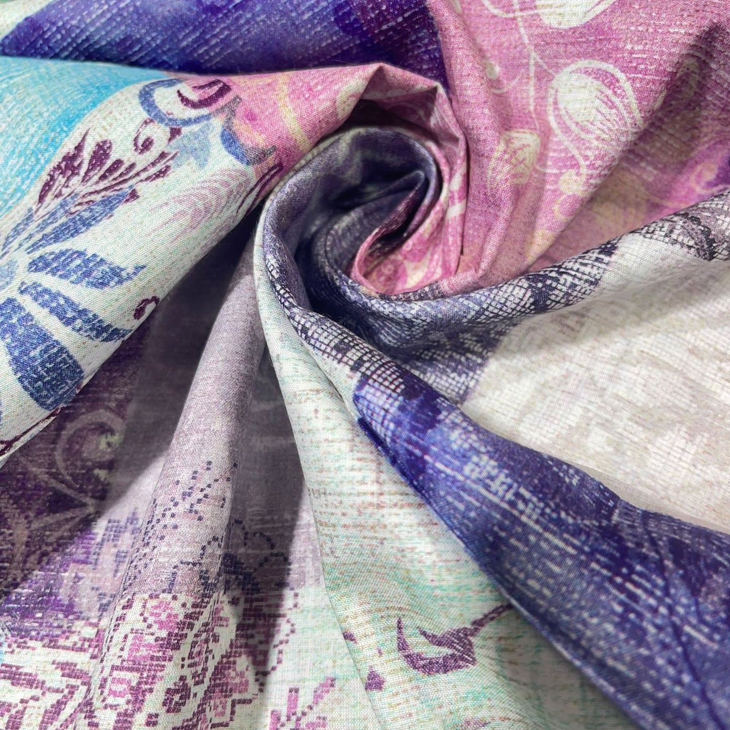 Ethnic Patchwork Printed Digital 100% Cotton Dressmaking Costume Craft Fabric 44" Wide By The Meter