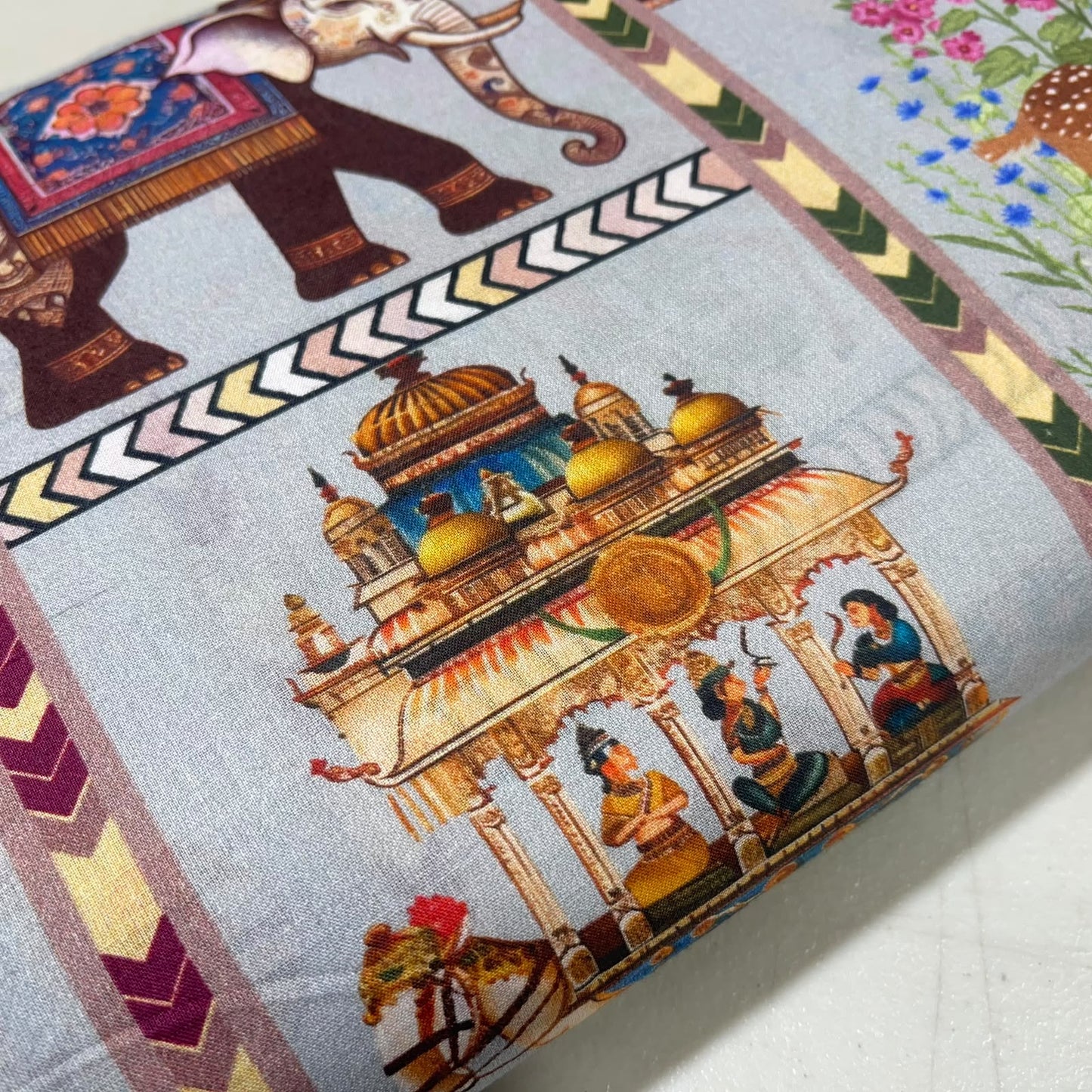 Royal Indian Heritage Printed Digital 100% Cotton Dressmaking Costume Craft Fabric 44" Wide By The Meter