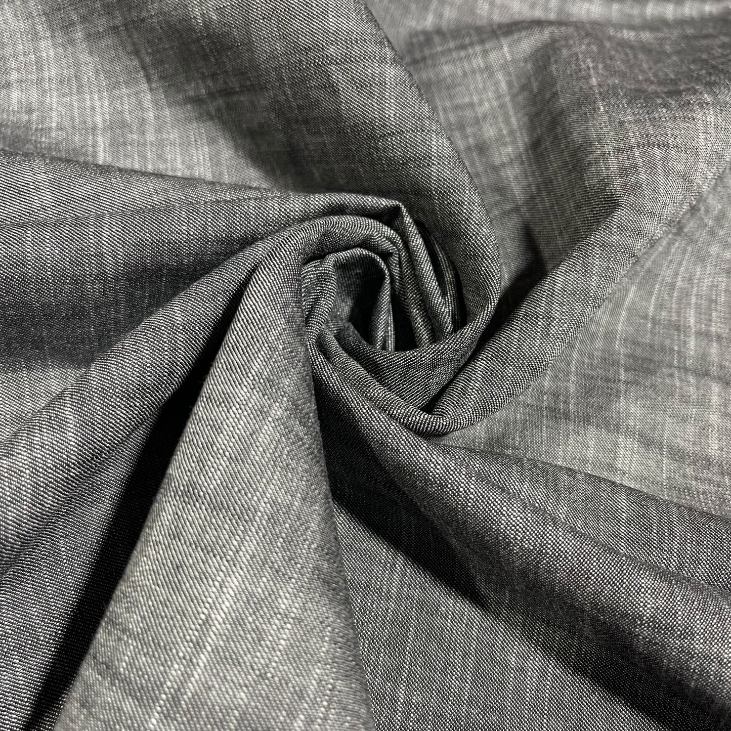 Black Cotton Linen Fabric 58" Wide – Plain Linen Look Dressmaking & Craft Fabric By The Metre
