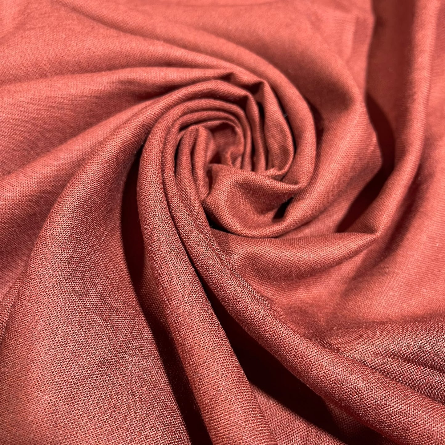 Rust Terracotta Cotton Linen Fabric 58" Wide – Plain Linen Look Dressmaking Fabric By The Metre