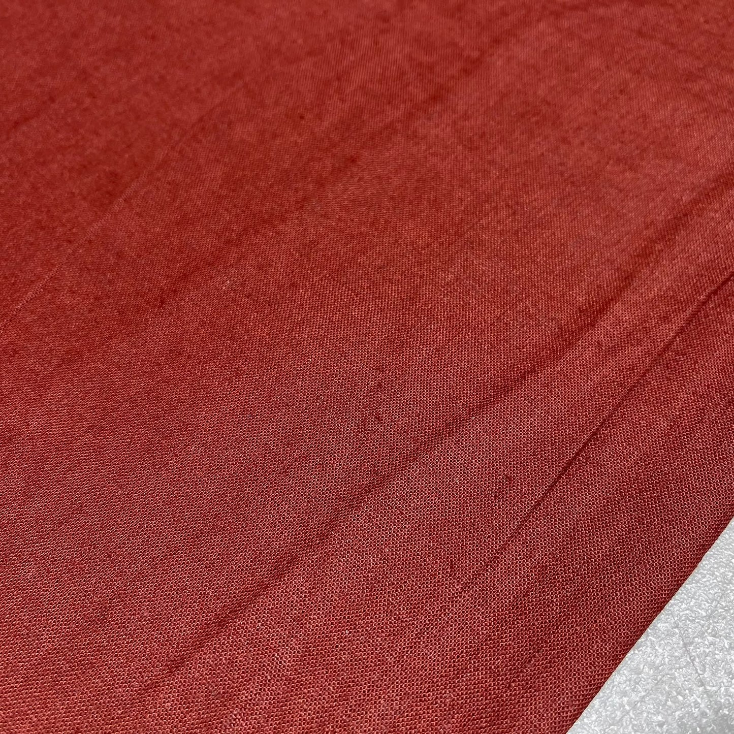 Rust Terracotta Cotton Linen Fabric 58" Wide – Plain Linen Look Dressmaking Fabric By The Metre