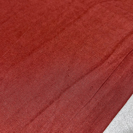 Rust Terracotta Cotton Linen Fabric 58" Wide – Plain Linen Look Dressmaking Fabric By The Metre