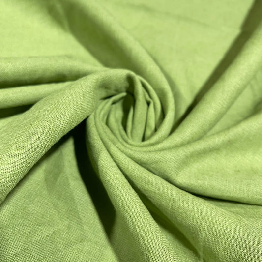 Green Cotton Linen Fabric 58" Wide – Plain Linen Look Dressmaking Craft & Home Décor Fabric By The Metre