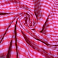 Red Gingham Check Fabric 58" Wide – Crinkle Seersucker Style Dressmaking Fabric By The Metre