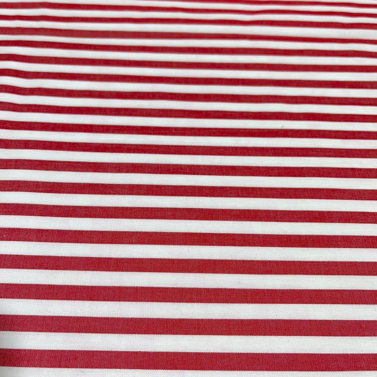 Red & White Stripe Cotton Poplin Fabric 58" Wide – Striped Dressmaking Fabric By The Metre