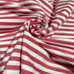 Red & White Stripe Cotton Poplin Fabric 58" Wide – Striped Dressmaking Fabric By The Metre