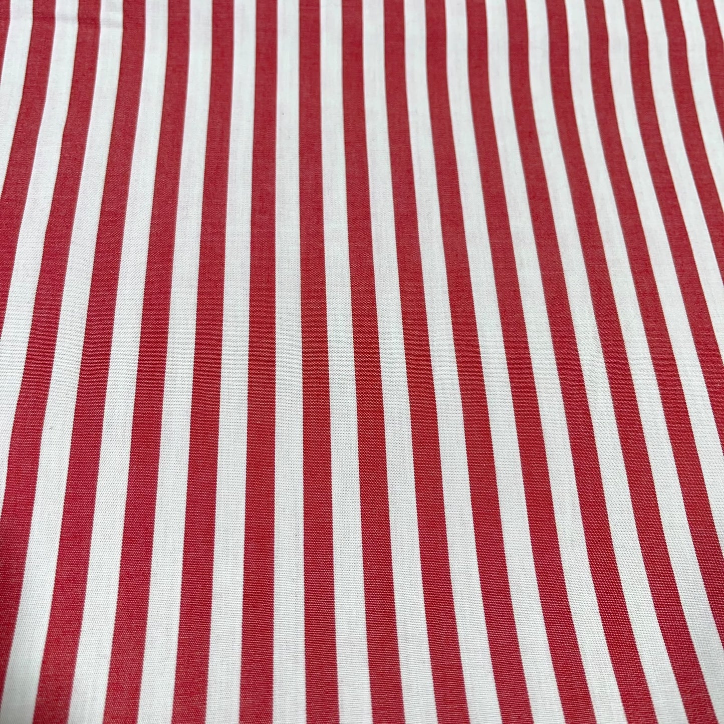 Red & White Stripe Cotton Poplin Fabric 58" Wide – Striped Dressmaking Fabric By The Metre