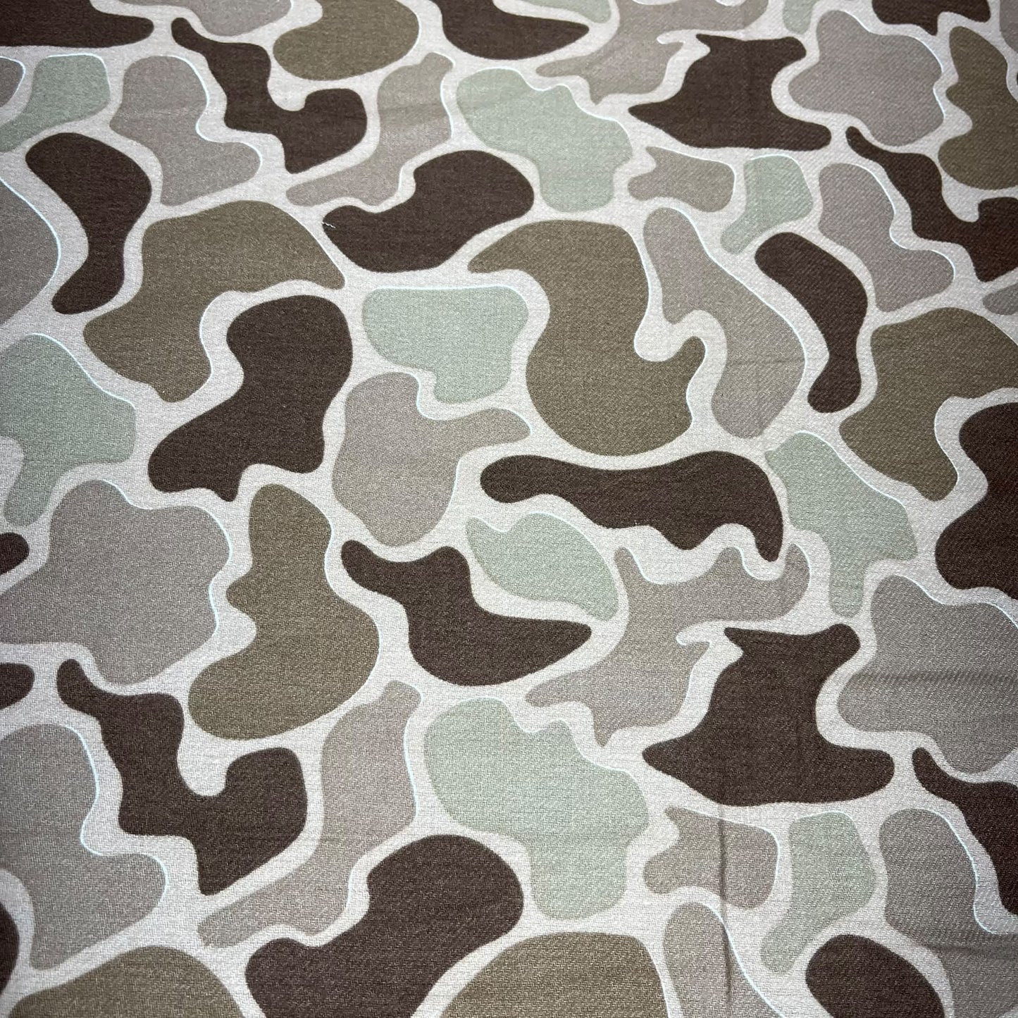 Brown Beige Khaki Brushed Cotton Camo Print Dressmaking Craft Fabric 58" Wide By The Metre