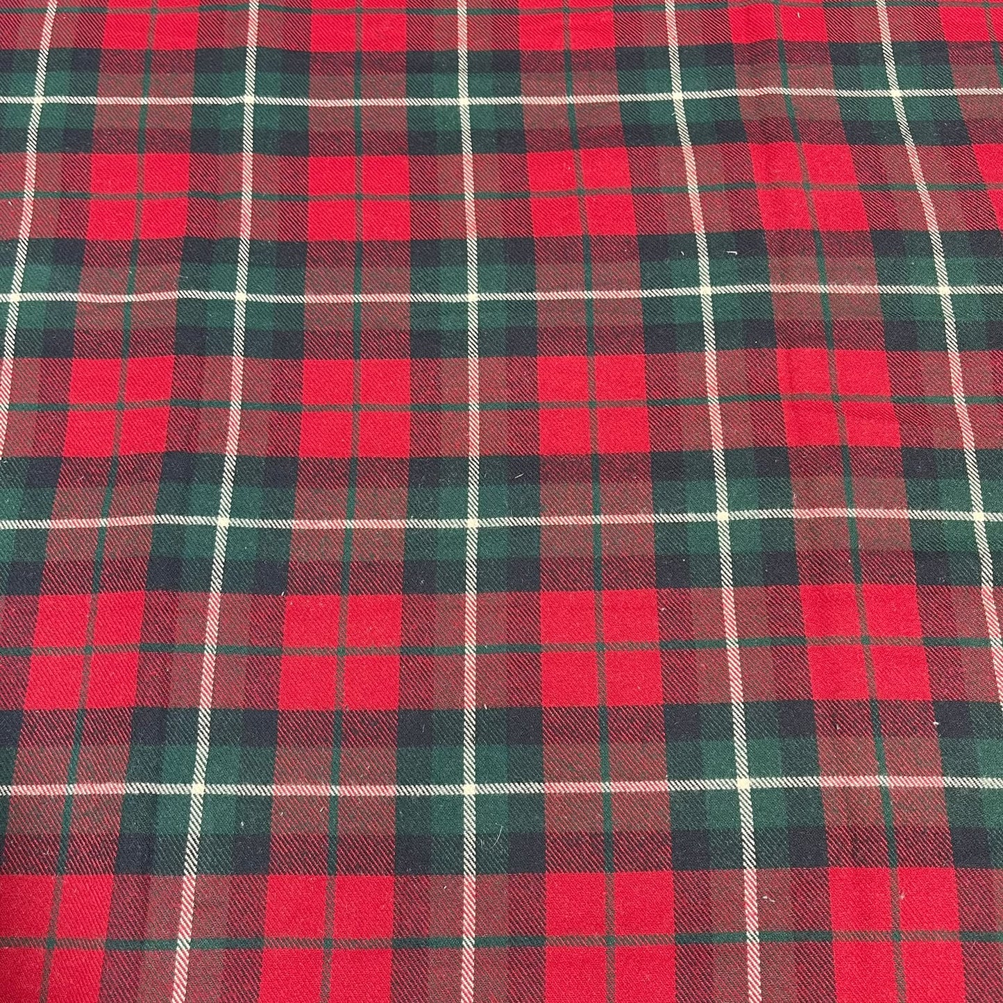 Red Green Tartan Brushed Cotton Fabric 58" Wide – Soft Plaid Check Dressmaking Fabric By The Metre