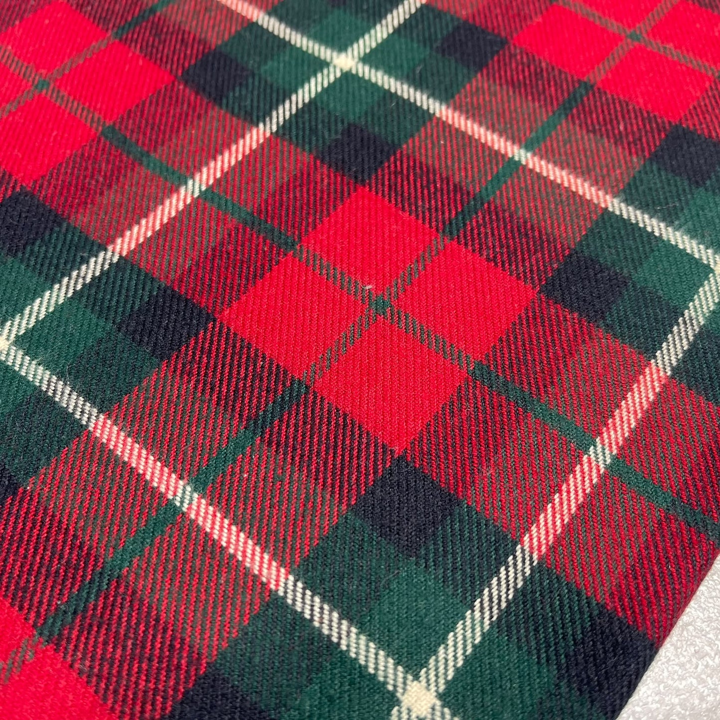 Red Green Tartan Brushed Cotton Fabric 58" Wide – Soft Plaid Check Dressmaking Fabric By The Metre