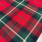 Red Green Tartan Brushed Cotton Fabric 58" Wide – Soft Plaid Check Dressmaking Fabric By The Metre