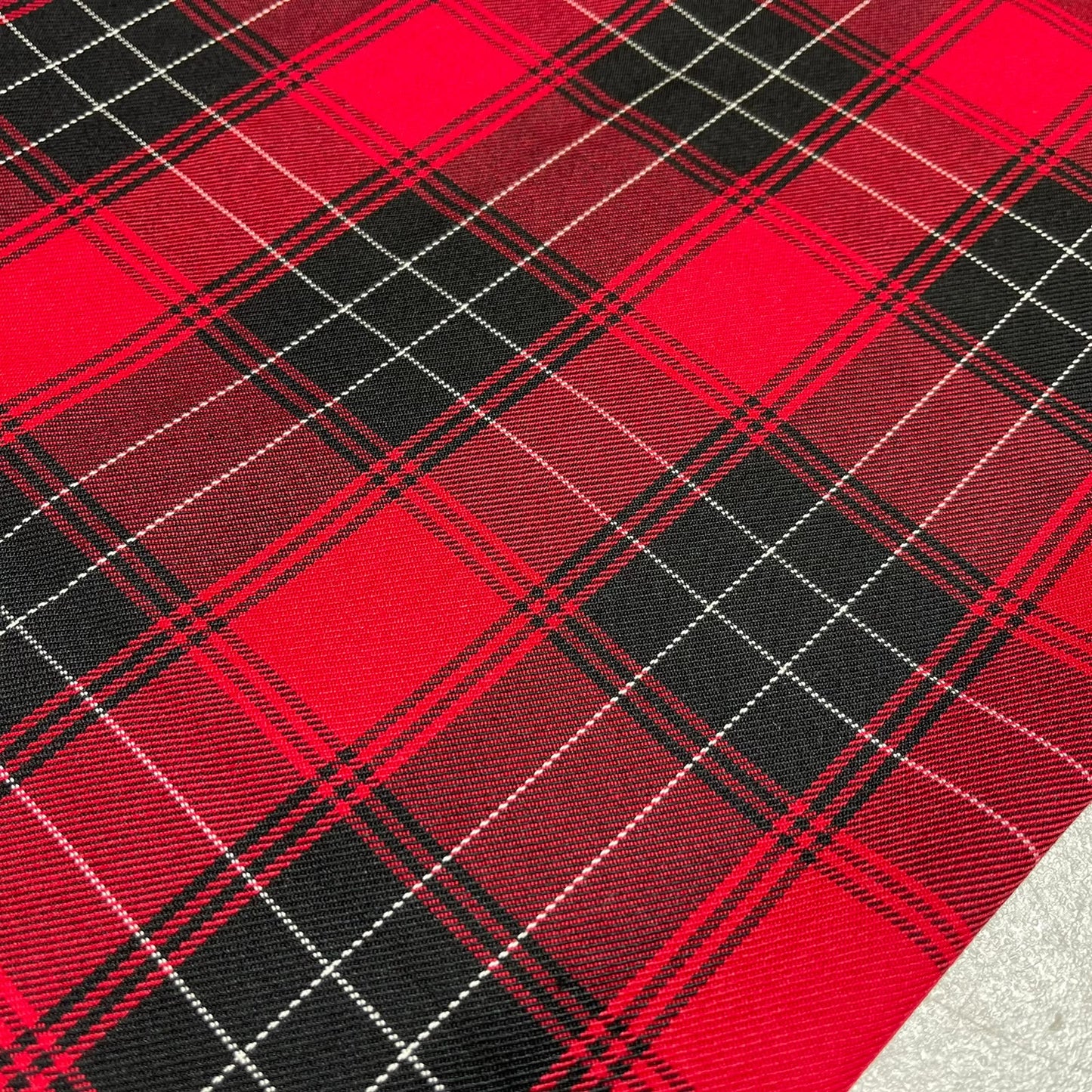 Red Black Tartan Viscose Fabric – Classic Plaid Check Dressmaking Clothing Fabric 58" Wide By The Metre