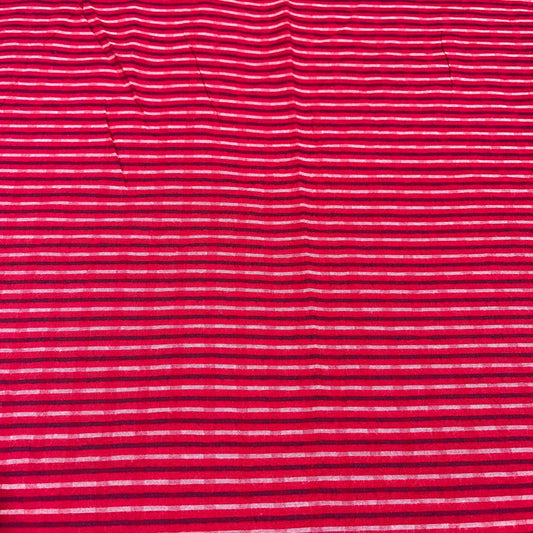 Raspberry Red Pinstripe 100% Cotton Striped Linen Dressmaking Quilting Crafts Sewing Fabric 58" Wide By The Meter