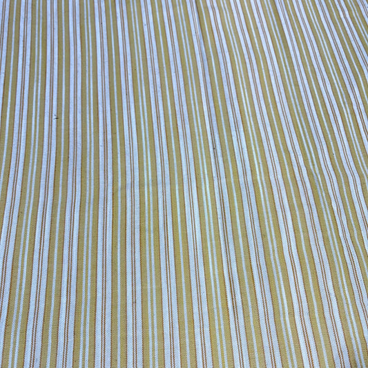 Golden Meadow Stripe 100% Cotton Striped Linen Dressmaking Quilting Crafts Sewing Fabric 58" Wide By The Meter