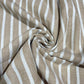 Taupe Classic Stripe 100% Cotton Striped Linen Dressmaking Quilting Crafts Sewing Fabric 58" Wide By The Meter